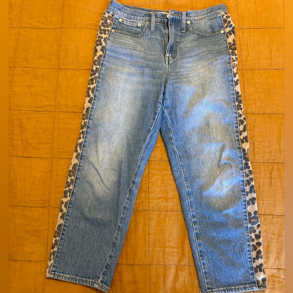 ✨ Madewell Leopard Side panel jeans ✨